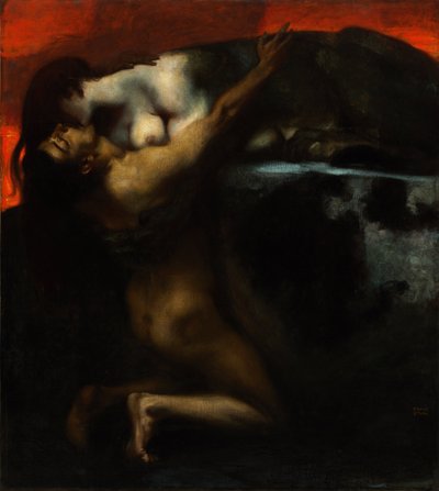 De kus van de sfinx door Franz von Stuck