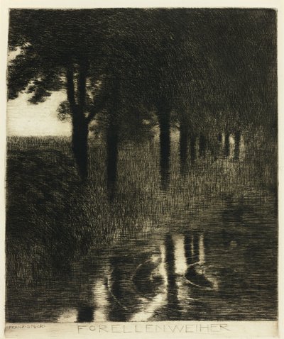 De forelvijver door Franz von Stuck