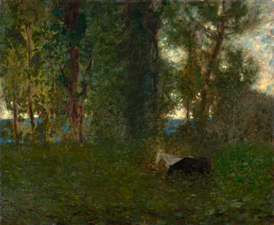 Grazende paarden door Franz von Stuck
