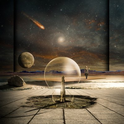 Kosmisch droomlandschap door Franziskus Pfleghart