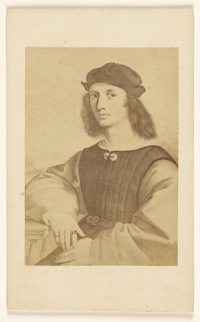 [Kopie van een ongeïdentificeerd ca. 15e - 16e eeuws schilderij van een man met lang haar zittend]. door Fratelli Alinari