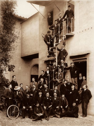 Portret van de werknemers van de Alinari Brothers fotografische vestiging, in Florence, 1899 door Fratelli Alinari Fratelli Alinari