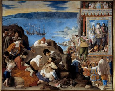 Allegorie van de inname van Salvador de Bahia (Brazilië) door een Portugees, Spaans en Indiaans leger onder bevel van Fadrique Alvarez de Toledo y Mendoza (1580-1634) op 1 mei 1625 door Fray Juan Batista Maino or Mayno