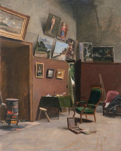 Het atelier van de kunstenaar aan de Rue Furstenberg door Frédéric Bazille