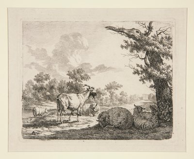 Schapen in een weide door Frédéric Théodore Faber