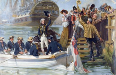 Vaarwel jonge man! Horatio Nelson verlaat Portsmouth door Fred (after) Roe
