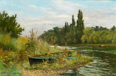 Een rustige plek aan de rivier de Theems, 1882 door Fred Hines