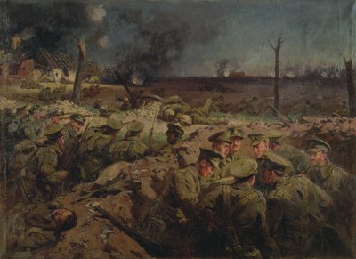 De 4e Suffolks bij Neuve Chapelle op 11 maart 1915 door Fred Roe