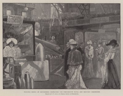 Prinses Henry van Battenberg inspecteert de Portsmouth Naval and Military Exhibition door Fred T. Jane