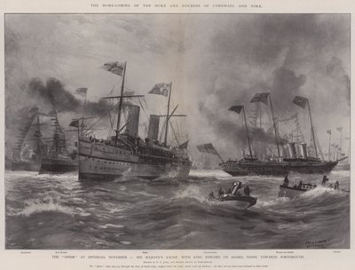 De thuiskomst van de hertog en hertogin van Cornwall en York door Fred T. Jane