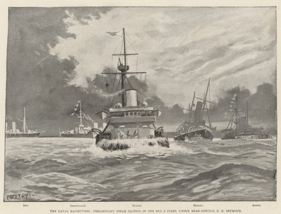 De Marine Manoeuvres, Voorlopige Stoomtactieken van de Rode B Vloot, onder Vice-admiraal E H Seymour door Fred T. Jane