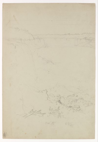 Niagara Watervallen vanaf de Amerikaanse Kant door Frederic Edwin Church