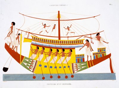 Een Rivierboot op de Nijl, uit een Zeldzaam Verslag van Fresco