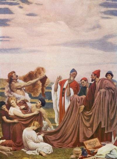 Foenicische handelaren aan de kust van Groot-Brittannië door Frederic (after) Leighton