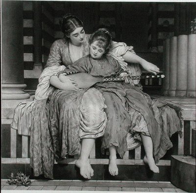 De muziekles, uitgegeven door The Fine Art Society door Frederic (after) Leighton