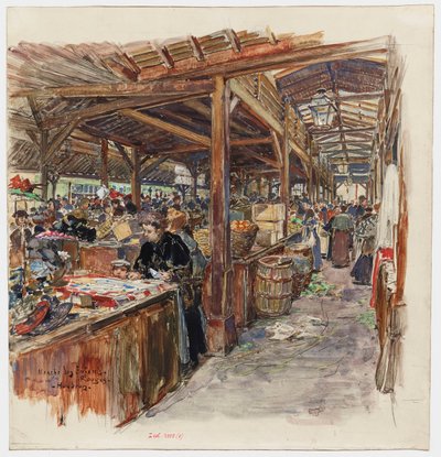 Intérieur du Marché des Enfants-Rouges door Frederic Anatole Houbron