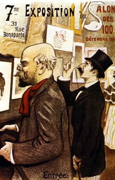 Affiche van de 7e Expositie van de Salon des 100. December 1894. Paul Verlaine door Frederic Auguste Cazals
