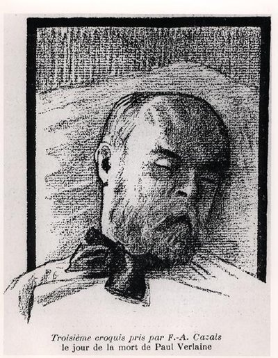 Schets van Paul Verlaine op zijn sterfbed, uit 