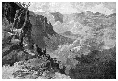 Govetts Leap, Blue Mountains, New South Wales, Australië, 1886 door Frederic B. Schell
