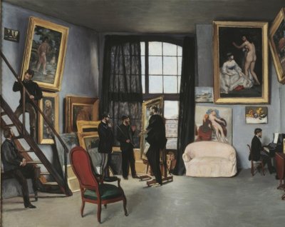 Het atelier van Bazille door Jean Frederic Bazille