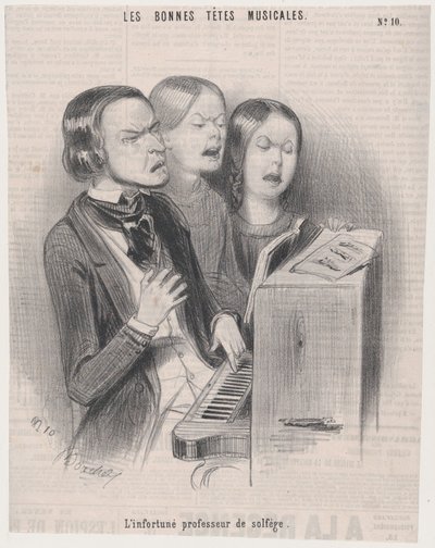 De ongelukkige leraar muziektheorie, 1840 door Frederic Bouchot