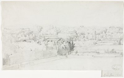 Uitzicht op de Villa Borghese en haar Orangerie vanaf de Villa Medici door Frederic Bourgeois de Mercey