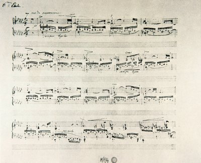 Partituur van "Etudes voor piano opus 10" door de Poolse componist Frederic Chopin (1810-1849) door Frederic Chopin