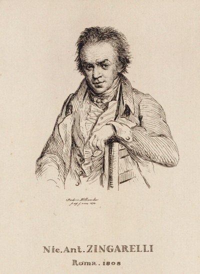 Portret van de componist Nicola Antonio Zingarelli door Frederic Desire Hillemacher