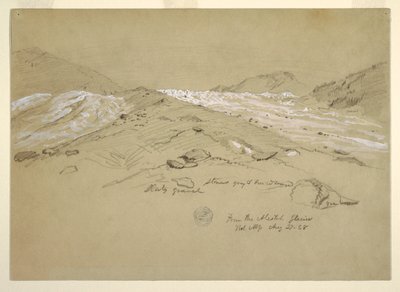 Aletschgletsjer, Berner Alpen, Zwitserland door Frederic Edwin Church