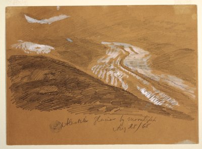 Aletschgletsjer bij maanlicht, Berner Alpen, Zwitserland door Frederic Edwin Church