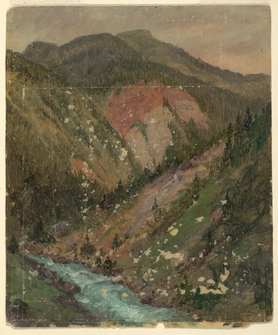 Alpenlandschap (Beieren of Zwitserland) door Frederic Edwin Church