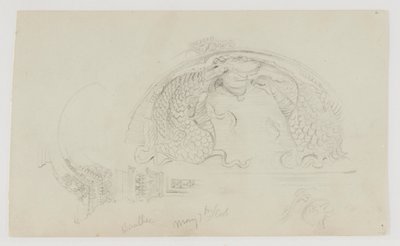 Architectonisch detail, Tempel van Zeus, Baalbek door Frederic Edwin Church