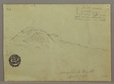 Kale heuvel, Akropolis in Korinthe, Griekenland door Frederic Edwin Church