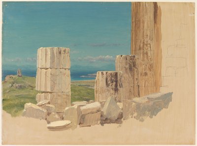 Gebroken zuilen, uitzicht vanaf het Parthenon door Frederic Edwin Church