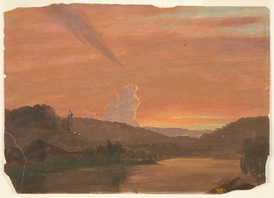 Wolkstudie bij zonsondergang door Frederic Edwin Church