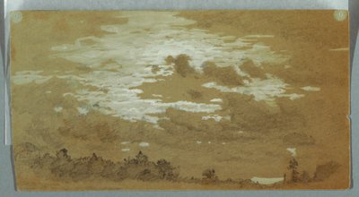 Bewolkte Lucht boven een Beboste Heuvelrug, Niagara door Frederic Edwin Church