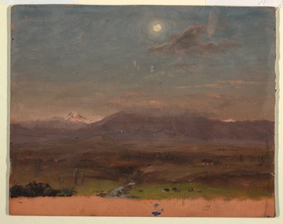 Colombia of Ecuador, bergen, maanlicht door Frederic Edwin Church