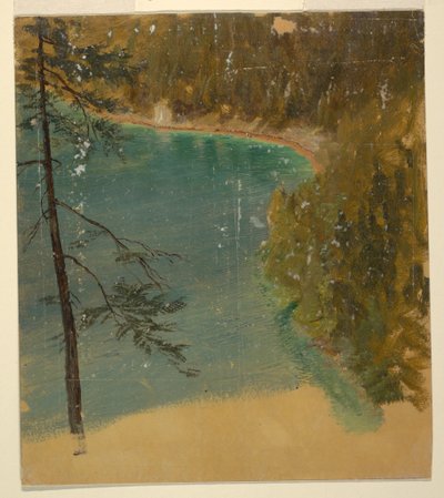 Tekening, Alpenmeer (Beieren of Zwitserland), 1868 door Frederic Edwin Church