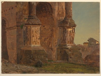 Tekening, Boog van Septimius Severus, Rome, februari 1869 door Frederic Edwin Church