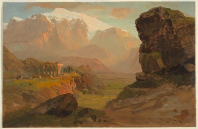 Tekening, Bashan Fantasie, april 1869 door Frederic Edwin Church