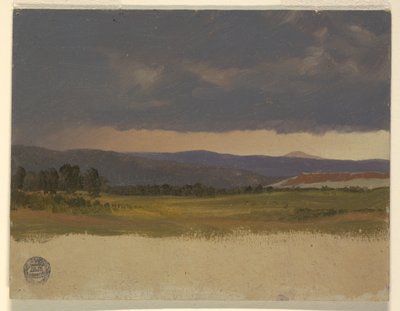 Tekening, Blauwe heuvel onder lage wolken, 1869-70 door Frederic Edwin Church