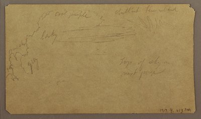 Tekening, Botanische Schetsen; Verso: Wolken, juli 1865 door Frederic Edwin Church