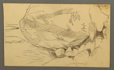 Tekening, Zwerfkei en rotsen, mogelijk 1877 door Frederic Edwin Church