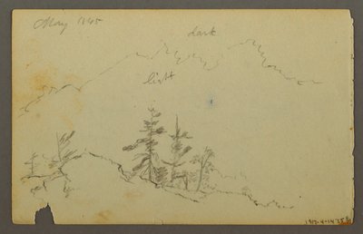 Tekening, Breed glooiend landschap met wolken, 1844 door Frederic Edwin Church