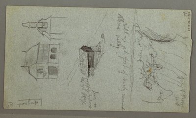 Tekening, Cascade, waarschijnlijk Konigssee, Beieren, 1868 door Frederic Edwin Church