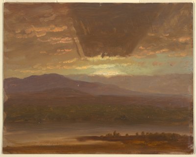 Tekening, Catskills vanaf Hudson, New York, 1870 door Frederic Edwin Church