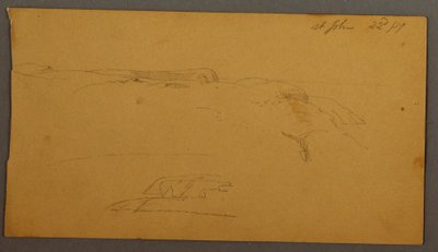 Tekening, Cliffs, 1859 door Frederic Edwin Church