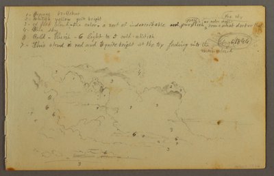 Tekening, Wolkenstudie, 1844 door Frederic Edwin Church
