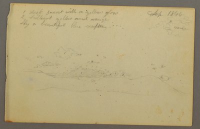 Tekening, Wolkenstudie, heuvel, 1844 door Frederic Edwin Church