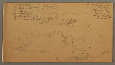 Tekening, Wolkenstudie, mogelijk 1874 door Frederic Edwin Church